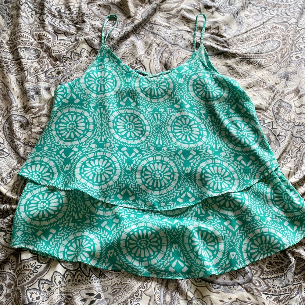 - Francesca’s - Spaghetti Turquoise Tank -